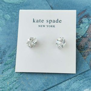 Kate Spade Treasure Trove Silver Clear Stud Earrings New w/dust bag